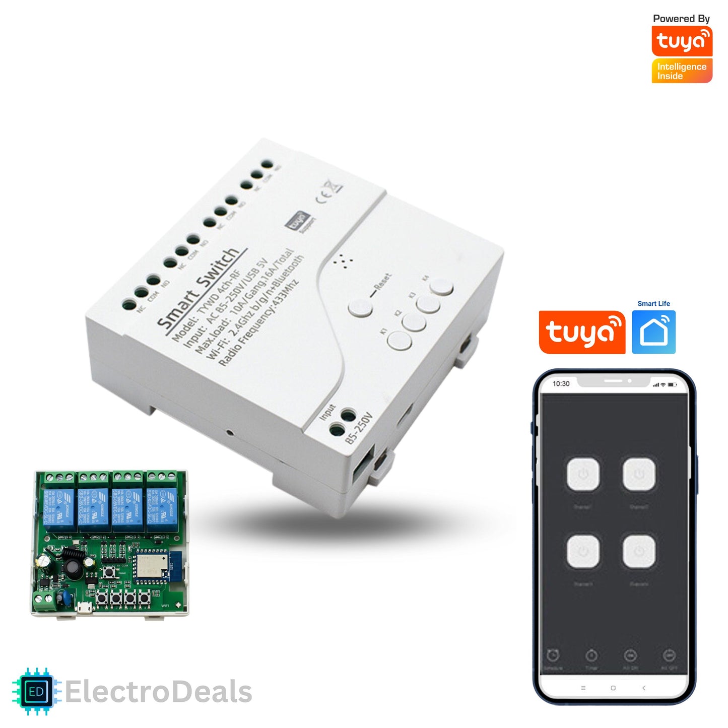 Tuya 4-channel wifi switch